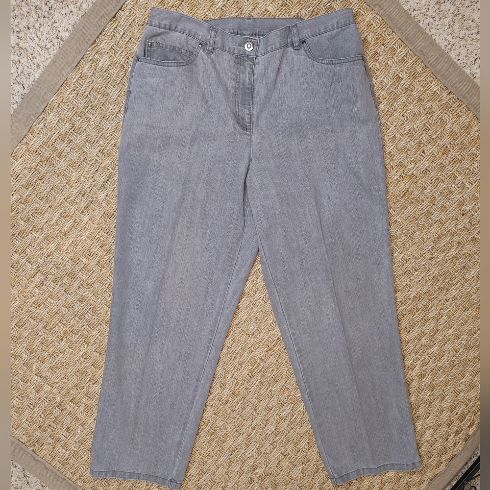 RUBY RD EASY FIT TWILL JEAN, GRAY 12P